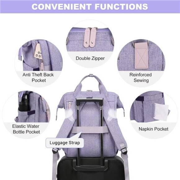 Laptop Backpack Purse for Women, Cute College School Backpack Bookbag main image 7